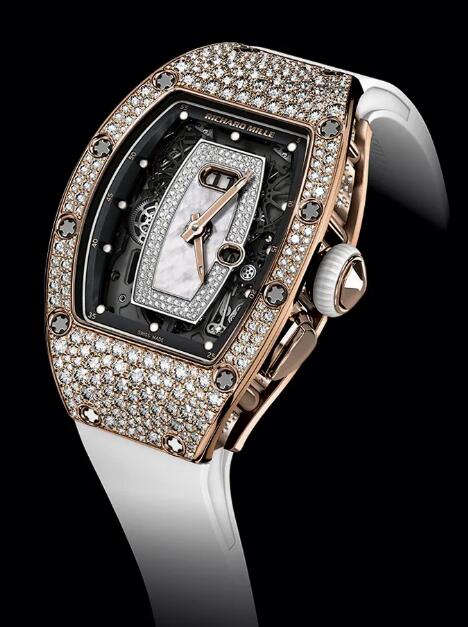 Review Richard Mille Replica Watch RM 037 Automatic Red Gold With Diamond